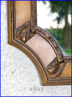 08b52 Ancien Grand Miroir Haut 1,20 M Rococo Résine Style Louis XV XVI Rocaille