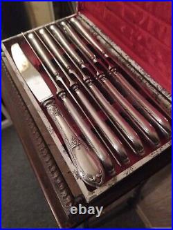 11 Couteaux de Table Style Louis XVI Orfèvrerie Félix Frères Métal Argenté