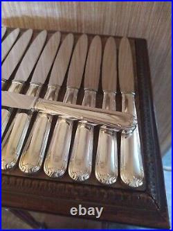 11 Couteaux de Table en Métal Argenté Style Louis XVI