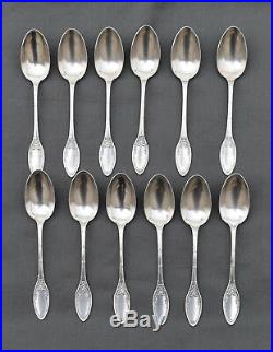 12 CUILLÈRES à Café en Argent Massif Minerve style LOUIS XVI (coffee spoons)