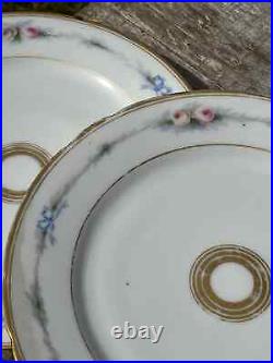 21 Assiettes plates Porcelaine de Paris, Vieux Paris Style Louis XVI 21.6 Ø