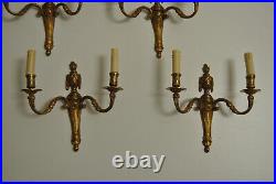 4 Lampe applique murale style Louis XVI bronze doré électrifiée