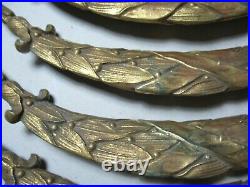 6 bronzes dorés d'ameublement anciens de style Louis XVI, guirlandes de lauriers