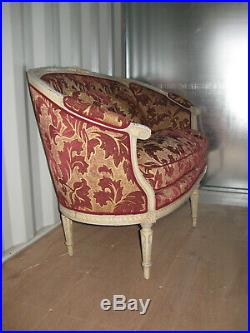 Ancien Canapé Corbeille De Style Louis XVI En Bois Peint