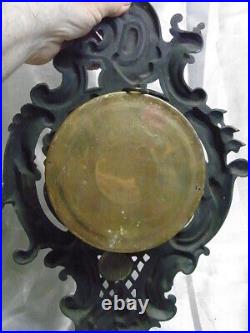 Ancien Cartel D'applique Bronze Mouvement Japy Horloge Pendule Style Louis XVI