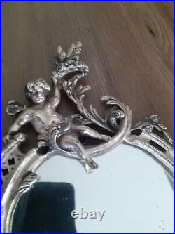 Ancien Miroir Cherubin Angelot Ange Fruits Xixe Siecle Style Louis XVI