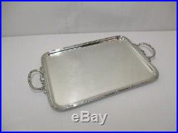 Ancien Plateau Metal Argente Style Louis XVI Poincon Orbrille Silver Plated Tray