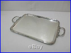 Ancien Plateau Metal Argente Style Louis XVI Poincon Orbrille Silver Plated Tray