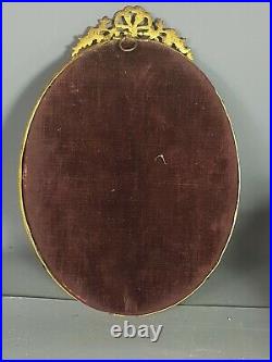 Ancien cadre bronze/laiton doré style Louis XVI, + verre, 25,5x18,5 cm. Bon état