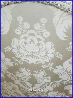 Ancien paravent 4 volets style louis XVI tissu aux motifs floraux