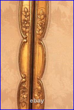 Ancien paravent de style Louis XVI en bois doré époque Napoléon III