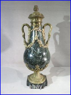 Ancienne Jolie Cassolette Lampe Marbre Et Bronze Col De Cygne Style Louis XVI