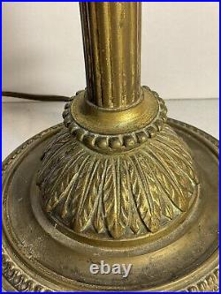 Ancienne Lampe Bronze Doré 60 CM Style Louis XVI Globe Opaline Blanche. Bateau