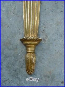 Ancienne Paire Appliques 2 Bras Bronze Style Louis XVI 1ere Moitie XX Siecle