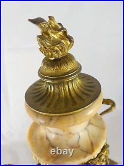 Ancienne Paire de Cassolettes XIXè Style LOUIS XVI Marbre et Bronze Doré 32cm