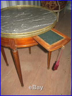 Ancienne Table A Jeu Bouillote En Merisier Style Louis XVI
