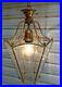 Ancienne lanterne à verres gravés 6 faces de style Louis XVI en ETAT DE MARCHE