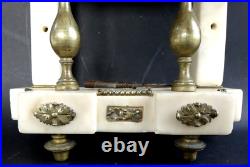 Ancienne pendule portique marbre style Louis XVI horloge Old clock bronze marble
