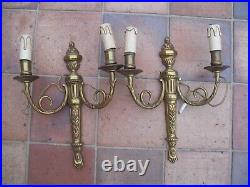 Appliques en bronze style Louis XVI murales la paire