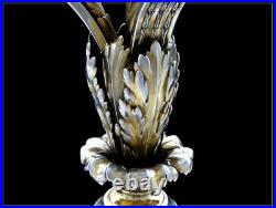 Aucoc Paire de Candélabres Style Louis XVI Argent Massif & Vermeil 7065 Gr