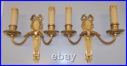 - BELLE & ANCIENNE PAIRE D'APPLIQUES STYLE LOUIS XVI en BRONZE DECO LUMINAIRE D