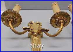 - BELLE & ANCIENNE PAIRE D'APPLIQUES STYLE LOUIS XVI en BRONZE DECO LUMINAIRE D