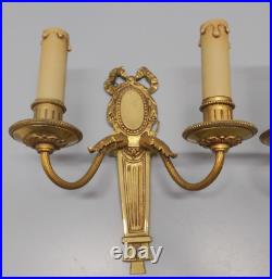 - BELLE & ANCIENNE PAIRE D'APPLIQUES STYLE LOUIS XVI en BRONZE DECO LUMINAIRE D