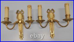 - BELLE & ANCIENNE PAIRE D'APPLIQUES STYLE LOUIS XVI en BRONZE DECO LUMINAIRE D