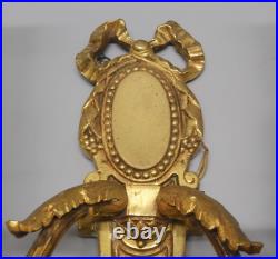 - BELLE & ANCIENNE PAIRE D'APPLIQUES STYLE LOUIS XVI en BRONZE DECO LUMINAIRE D