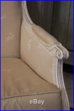 Banquette bois laqué blanc canapé de style Louis 16 fin 19e début 20e sofa
