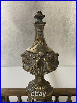 Barre De Foyer, Devanture De Cheminée Xixeme, Bronze Et Laiton, Style Louis XVI