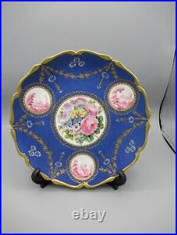 Belle Paire d'assiettes Style Louis XVI Du XIXème en porcelaine polychrome