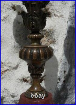 Belle Paire de Candélabre 4 Branche Chandelier Bronze Style Louis XVI