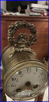 Belle Pendule 4 Colonnes Marbre Et Bronze Style Louis XVI XIXÈME Clock Pendulum