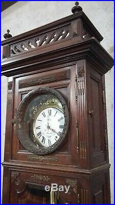 Belle horloge de parquet style Louis XVI