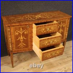 Buffet meuble salon commode en bois incrusté style ancien Louis XVI 900