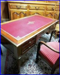 Bureau ancien de style Louis XVI en bois Franz. Antique writing desk Louis XVI