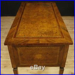 Bureau meuble table secrétaire italien marqueté bois style ancien Louis XVI