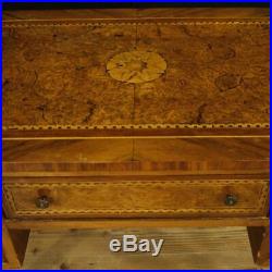 Bureau meuble table secrétaire italien marqueté bois style ancien Louis XVI
