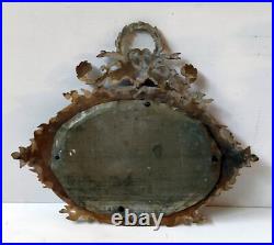 CADRE OVALE BRONZE CISELE DORE SOUS VERRE XIXè STYLE LOUIS XVI