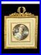 Cadre En Bronze Avec Une Miniature Portrait D Une Elegante De Style Louis XVI