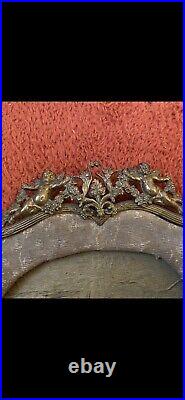 Cadre Style Louis XVI miniature bronze laiton putti ange