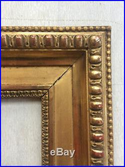 Cadre doré à la feuille style Louis XVI début XIXème Empire feuillure 10x7cm