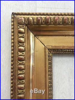 Cadre doré à la feuille style Louis XVI début XIXème Empire feuillure 10x7cm