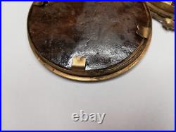 Cadre porte photo triple médaillon en verre et bronze de style Louis XVI
