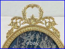 Cadres photo ovales en laiton doré de style louis XVI d'époque Napoleon 3