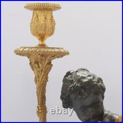 Candelabres Bronze Louis XVI Style Ormolu Candelabras Beurdeley Clodion Nap III