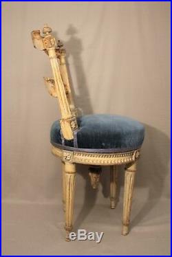 Chaise de musicien tournante de style Louis XVI époque XIX ème siècle
