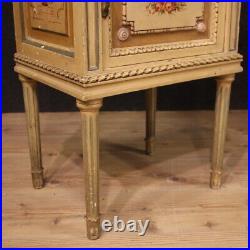 Chevets mobiles paire de tables laquées peintes style Louis XVI années 1960