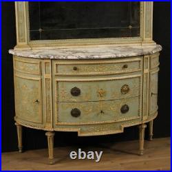 Commode à demi-lune meuble buffet miroir de style ancien Louis XVI 20ème siècle